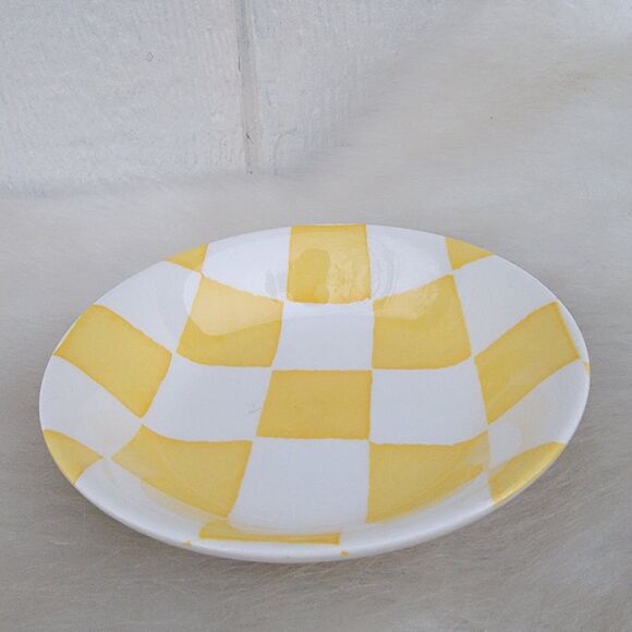 Royal Stafford chequers 1 yellow and white checkered bowl - Picture 1 of 5